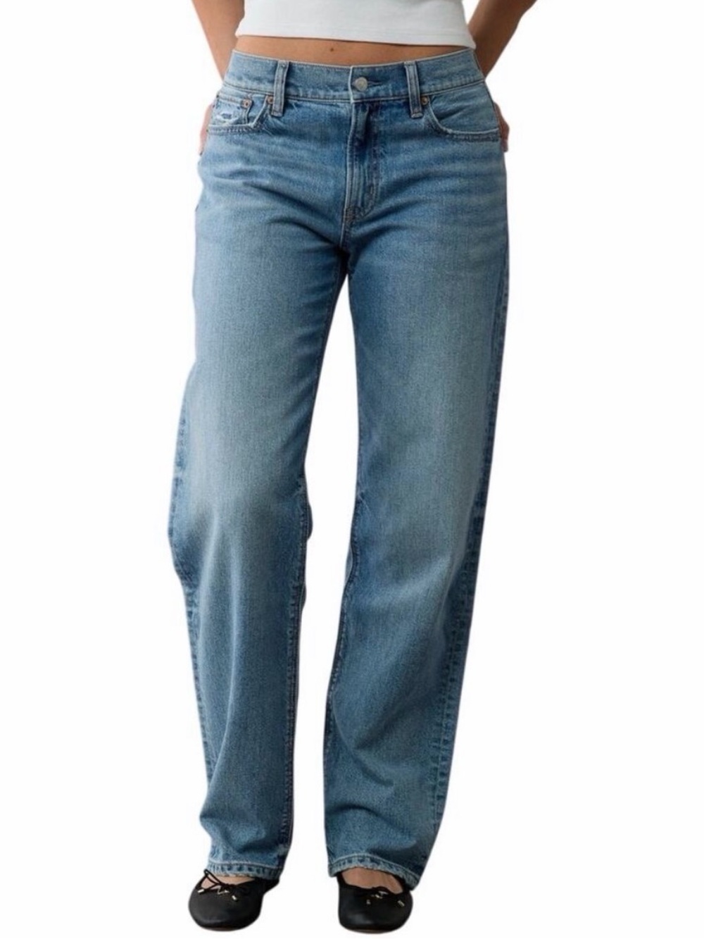 American Eagle Outfitters Light Blue Straight Leg Jeans